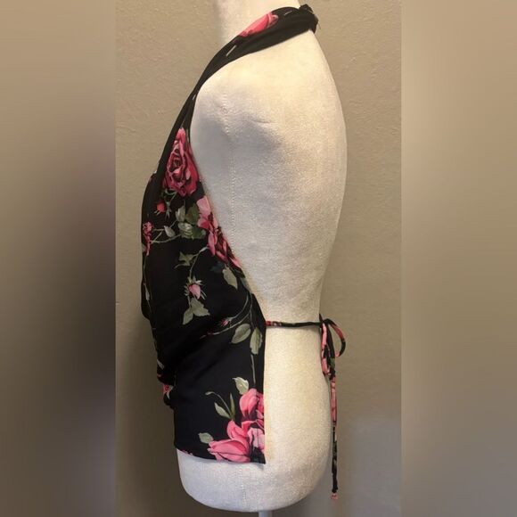 FASHION NOVA•Moment of time floral halter top Large - Picture 2 of 5